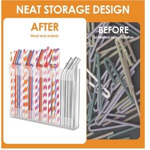 straw holder. Transparent acrylic many types of straws, new inbox. Amazon